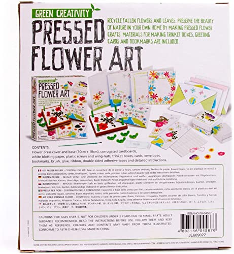 4M Green Creativity Pressed Flower Art Kit, Recycle Flowers Art & Crafts DIY Kit, For Boys & Girls Ages 5+ 4M