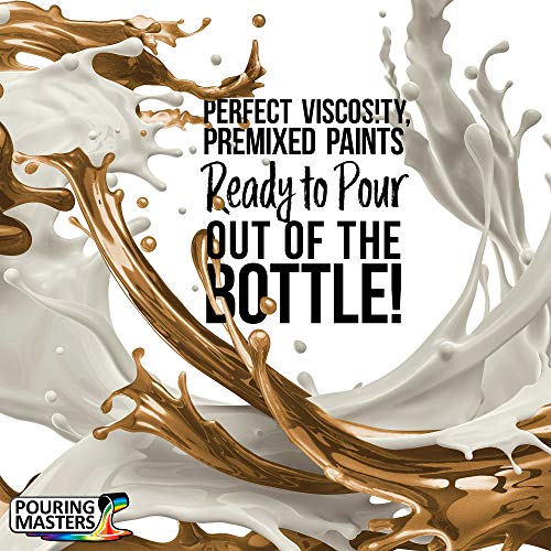 Pouring Masters 24 Karat Gold Metallic Acrylic Ready to Pour Pouring Paint – Premium 8-Ounce Pre-Mixed Water-Based - For Canvas, Wood, Paper, Crafts, U.S. Art Supply