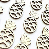 ALL SIZES BULK (12pc to 100pc) Unfinished Wood Wooden Laser Pineapple Flower Cutout Dangle Earring Jewelry Blanks Shape Crafts Made in Texas Texan Wood Crafts