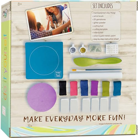Hapinest DIY Clay Jewelry Dish Arts and Crafts Kit Gifts for Girls Kids Ages 8 9 10 11 12 Years Old Hapinest