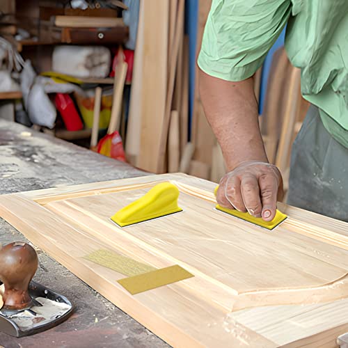 ZEHIQ 61 Pieces Detail Sanding Refill 3.5 x 1 inch, Micro Sander Kit for Small Projects Hook and Loop Aluminum Oxide Gold Sandpaper Assorted 60 to ZEHIQ