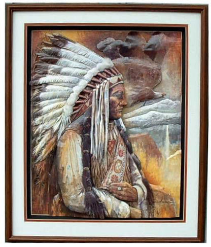 Native American Indian - Chief Sitting Bull - Paper Tole 3D Decoupage Craft Kit Size 8x10 inches K8-8001 (The Additional Pictures Show Examples This