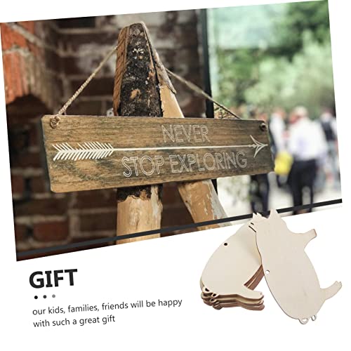 BESTOYARD 10pcs DIY Wooden Pigs Unfinished Wooden Cutouts Wood Blanks Wooden Label Tags Mini Pigs Slice Unfinished Wood Pigs Deer Out Wood Pigs BESTOYARD