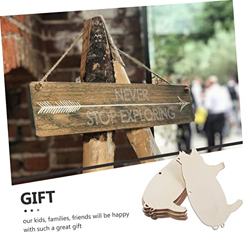 BESTOYARD 10pcs DIY Wooden Pigs Unfinished Wooden Cutouts Wood Blanks Wooden Label Tags Mini Pigs Slice Unfinished Wood Pigs Deer Out Wood Pigs - WoodArtSupply