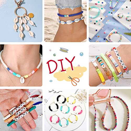 QUEFE 15000pcs, 144 Colors Clay Beads, Charm Bracelet Making kit for Girls 8-12, Polymer Heishi Beads for Jewelry, for Crafts Christmas Gifts QUEFE
