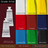 MEEDEN Art Set with French Easel for Professional Artist,Supplies Acrylic Painting(10-60ML) Kit with Paintbrushes for Adults,Pre Painter and Canvas MEEDEN