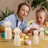 Toyvian 50pcs White Embryo Wood Doll Peg Doll Kit Unfinished Peg Dolls Wood Peg Dolls Natural Wooden Mushroom Kids Glass Mushroom Painting Puppets Toyvian