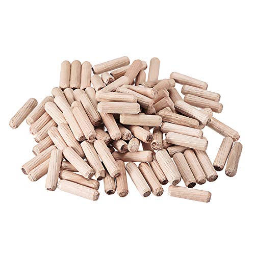 uxcell 0.31"x1.18"(8x30mm) Wooden Dowel Pin Wood Kiln Dried Fluted Beveled Hardwood 100pcs - WoodArtSupply