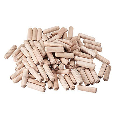 uxcell 0.31"x1.18"(8x30mm) Wooden Dowel Pin Wood Kiln Dried Fluted Beveled Hardwood 100pcs