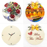 Whaline 14 Inch Wood Circles for Crafts, 10Pcs Unfinished Crafts Wood Slices with 32.8ft Twine and 19.7ft Ribbon DIY Wooden Blanks for Door Hanger Whaline