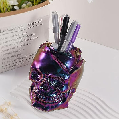 Nenkarn Skull Resin Mold, 3D Large Skull Resin Mold for Makeup Brush Holder, Candle Making, Home Decor, Jewelry Candy Container Box, DIY Resin Epoxy - WoodArtSupply