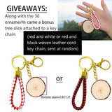 SENMUT Wood Slices 30 Pcs 3.1-3.6inch Natural Rounds Unfinished Wooden Circles Christmas Wood Ornaments for Crafts Wood Kit Predrilled with Hole Wood SENMUT