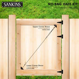 SANKINS Anti-Sag Gate Kits for Wooden Fence, Black Gate Support Cable Kit Hardware, Gate Sag Frame Kit Hardware for Wooden Fence, Wood Gate Door SANKINS