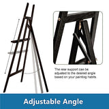 Somime A - Frame Wooden Display Easel - Adjustable Lyre Beechwood Studio Easel Stand Holding Canvas Up to 90", Inclinable Artist Floor Painting Easel Somime