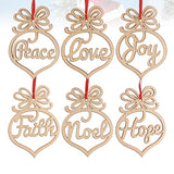 COHEALI 18 pcs Design DIY Twine Decorations Gift Christmas Unfinished Decor Festival Cutouts Wood Love Pendants Drawing Holiday Graffiti for Hope COHEALI