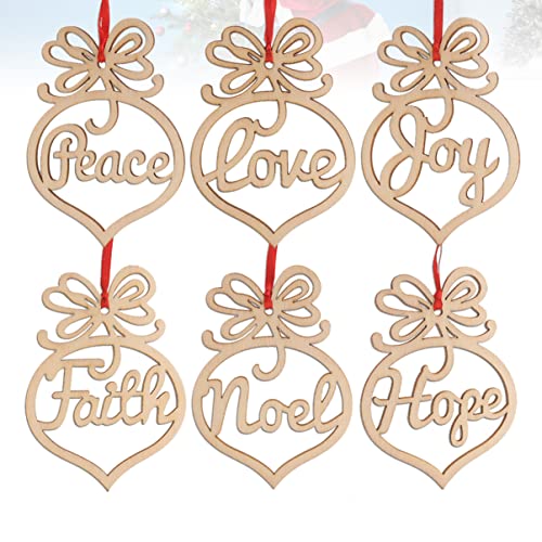 COHEALI 18 pcs Design DIY Twine Decorations Gift Christmas Unfinished Decor Festival Cutouts Wood Love Pendants Drawing Holiday Graffiti for Hope - WoodArtSupply