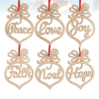 COHEALI 18 pcs Design DIY Twine Decorations Gift Christmas Unfinished Decor Festival Cutouts Wood Love Pendants Drawing Holiday Graffiti for Hope - WoodArtSupply