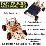 2 Set STEM Kit,Solar Model Car Building Project Science Experiment Assembly 3D Wooden Puzzle Craft,Wireless Remote Control Electric Motor Educational CYOEST
