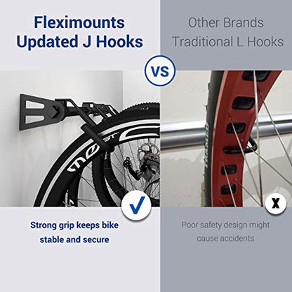 FLEXIMOUNTS 6-Bike Storage Rack for Garage, Heavy-Duty Wall Mount Hanger for Home & Garage, Holds Up to 300lbs - WoodArtSupply