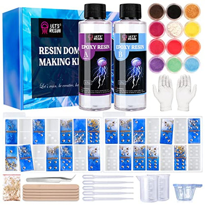 LET'S RESIN Resin Molds Silicone Kit for Making Domino,Epoxy Resin Starter Kit for Beginners, Resin Kits and Molds Complete Set Includes 9.8oz Epoxy