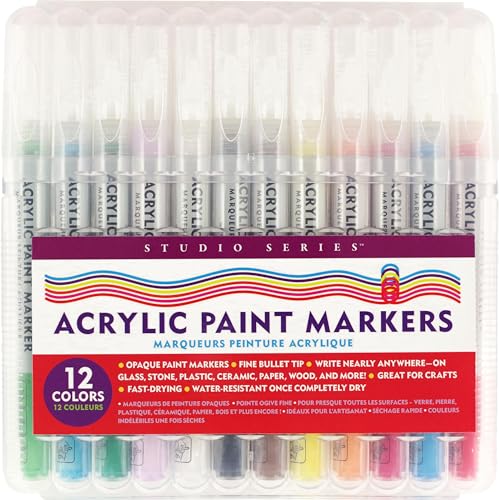 Studio Series Acrylic Paint Marker Set (12-piece set) - WoodArtSupply