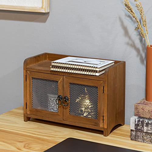 COLLECTIVE HOME - Storage Cabinet, Mini Countertop Cabinet, Wood Organizer for Kitchen Living Room Bedroom Bathroom Office with Magnetic Door, 14.5 x COLLECTIVE HOME