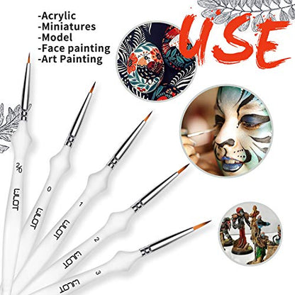 Small Paint Brush, 5 PCS Paint Brushes Set Miniature Artist Painting Brushes for Paintings Art Acrylic Miniature Art Brushes for Watercolor, Oil