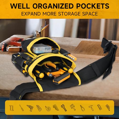 Tool Belt,Magnetic Tool Pouch,27-Pockets Heavy Duty Padded Tool Belts for Men,Detachable & Adjustable Tool Pouch Bag for LEFOR·Z