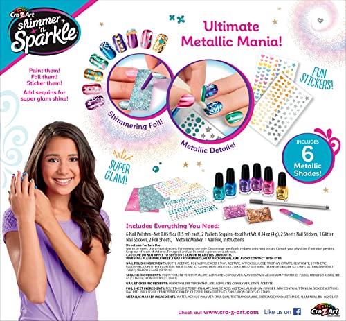 Shimmer 'n Sparkle Metallic Rainbow Nail Art Design Kit for Ages 8 and up - WoodArtSupply