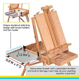 MEEDEN French Easel, Large Sketchbox Easel - Foldable Portable Beechwood Field Art Easel with Drawer, Palette & Metal Tray for Professionals, Artists MEEDEN