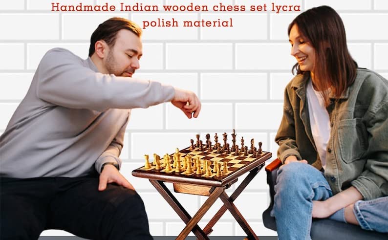 Star InternationalHandmade Magnetic Chess Table Rosewood Wood | Chess Set with Folding Game Board | Home, Office, Travelling and Gift Uses|100% STAR INTERNATIONAL