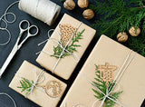 Inkdotpot 18pcs Wooden Christmas Ornaments, Unfinished Wooden Laser Cutouts Snowflakes/Tree Shaped Embellishments Hanging Ornament for Christmas Inkdotpot