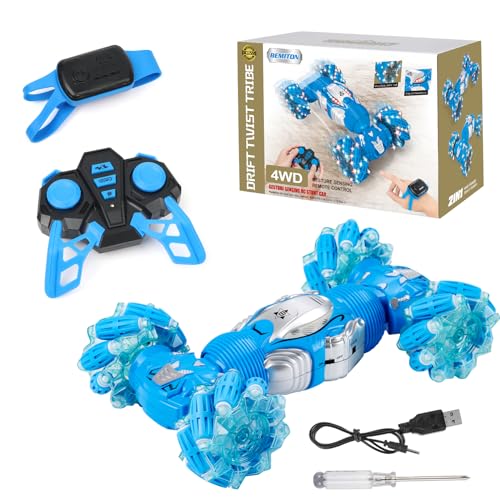 BEMITON Boys Aged 6-12 Birthday Gift Ideas- Gesture Sensing RC Stunt Car Toy for Kids, Hand-Controlled 2.4Ghz Remote Control Twist Cars, 4WD BEMITON