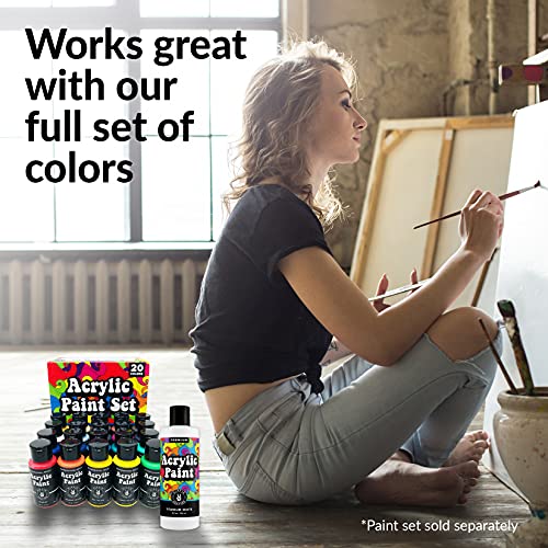 White Acrylic Paint Premium Colors Paint Acrylic | Art Paints for Canvas and Outdoor Painting 8oz 236ml Bottle Titanium White - WoodArtSupply