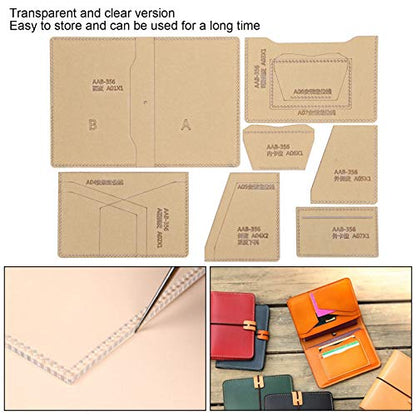 Wallet Making Template Clear Acrylic Template Leather Passport Bag Card Holder Making Stencil Kit for DIY Leather Craft Tool - WoodArtSupply