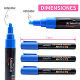 Artsunlvy 8 Colors Chalk Markers,Erasable, Non-Toxic, Water-Based, Reversible Tips, Chalkboard Markers for Kids,Adults,Signs, Windows, Blackboard,Dry Artsunlvy