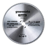 Greenworks 24V 7-1/4 " 140T Circular Saw Blades Greenworks