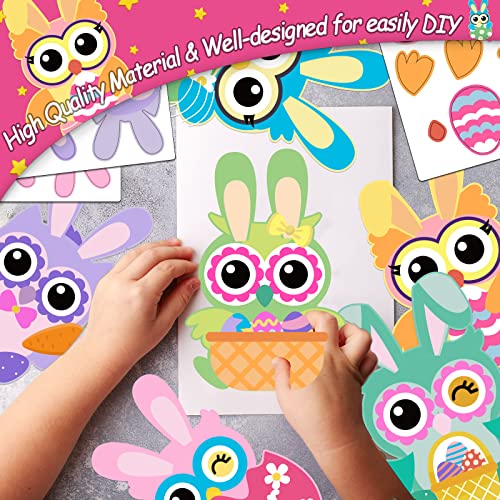 30 PCS Easter Paper Craft Kits Kids DIY Owl Art Craft Make Your Own Easter Owl Bulk Set for Home Classroom Game Activities Party - WoodArtSupply