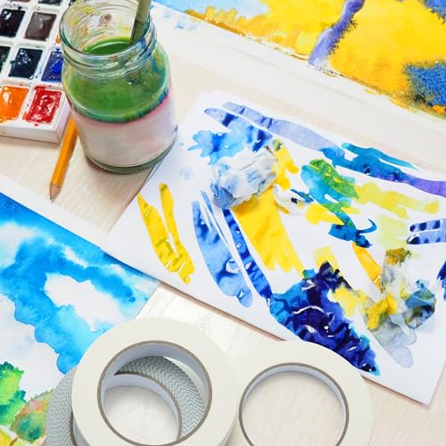 ARTIFY Artist Tape for Drafting Art, 1" *3 Pack White Masking Tape for Watercolor Painting Drafting Canvas Framing and All Paper Media, for Craft, ARTIFY art supplies