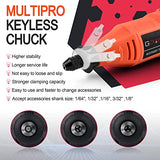 GOXAWEE Rotary Tool Kit with MultiPro Keyless Chuck and Flex Shaft - 140pcs Accessories Variable Speed Electric Drill Set for Handmade Crafting GOXAWEE