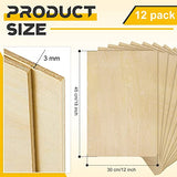 12 Pcs Basswood Sheets 3mm 1/8" x 12" x 18" Plywood Board Craft Wood Thin Wood Sheets for DIY Arts Crafts Woodworking Scroll Sawing Projects Painting Juexica