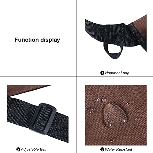 JOINDO Tool Pouch Belt, Utility Belt Bag with 5 Pockets, Tool Apron Pouch, Garden Tool belt for Men Women Carpenters Electricians Mechanics JOINDO