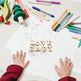 KALLORY 100pcs 15mm Wooden Letters for Crafts Unfinished Wooden Alphabet Letters Small Wood Letters for DIY Painting KALLORY