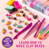 GirlZone Good Vibes DIY Jewelry Kit, Girls Jewelry Making Kit with Fun Beads, Girls' Jewelry Tools and Clay to Make Charms, Great Charm Bracelet Kit GirlZone