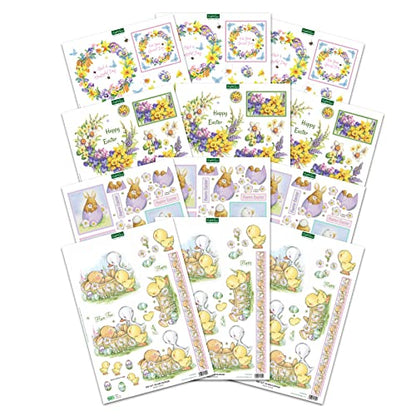 Katy Sue Spring & Easter Paper Tole 3D Die Cut Decoupage Pack. Contains 12 Die-Cut Sheets in Letter Size (4 Designs, 3 Copies of Each Design) - for - WoodArtSupply