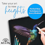Art-N-Fly Black Sketch Pad Mini 5.5x8.5" 2 Pack - Black Paper Sketchbook for Drawings, Perforated Edge on Spiral 100 Sheets Total - Art Sketch Book Art-n-Fly