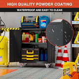 SFTORMAS 35" H Metal Storage Cabinet, with Wheels Garage Storage Cabinet, Storage Cabinet with Doors and Locks,for Home Garage Office Storage Room of SFTORMAS