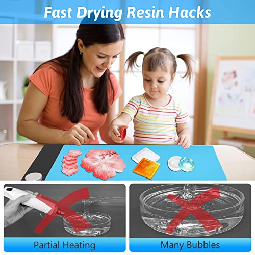 Large Resin Heating Mat with Cover and Timer, 4-Hour Auto Shut-Off Fast Resin Curing Machine, 23.6 x 14.2 Inches Heating Pad for Resin Projects, DIY Beautycity