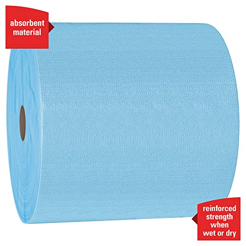 WypAll General Clean X60 Multi-Task Cleaning Cloths (34965), Jumbo Roll, Blue, 1,100 Sheets / Roll, 1 Roll / Case - WoodArtSupply