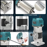 TwoWin Router Tool, 110V 800W Compact Palm Wood Router Tool for Woodworking, Electric Hand Trimmer 1/4" Collets Woodworking Tool Laminate Trimmer + TwoWin
